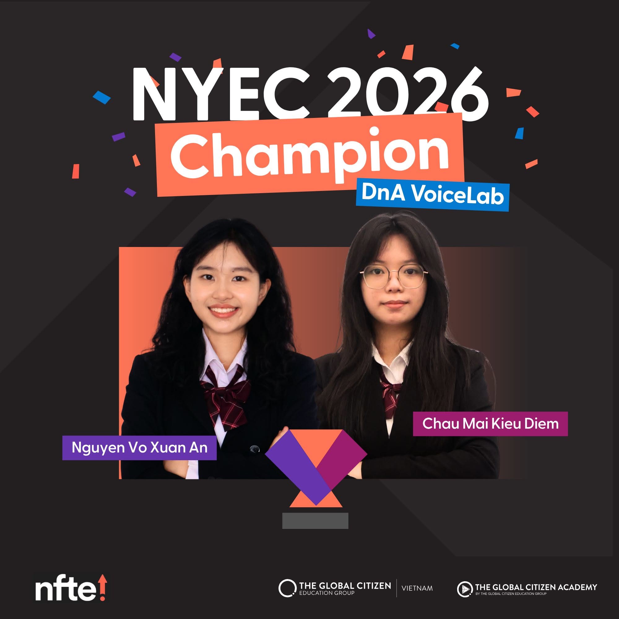 Nguyễn Võ Xuân An và Châu Mai Kiều Diễm, Quán quân NYEC Việt Nam 2026